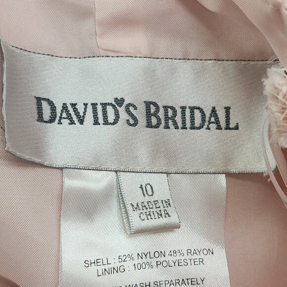 David's Bridal Strapless Lace Dress Size 10 Pink Sweetheart Neckline Formal - Picture 5 of 11